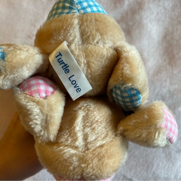 Russ 1979 vintage Luv-Pets Turtle Love hugging turtles pink and blue gingham - Picture 6 of 12